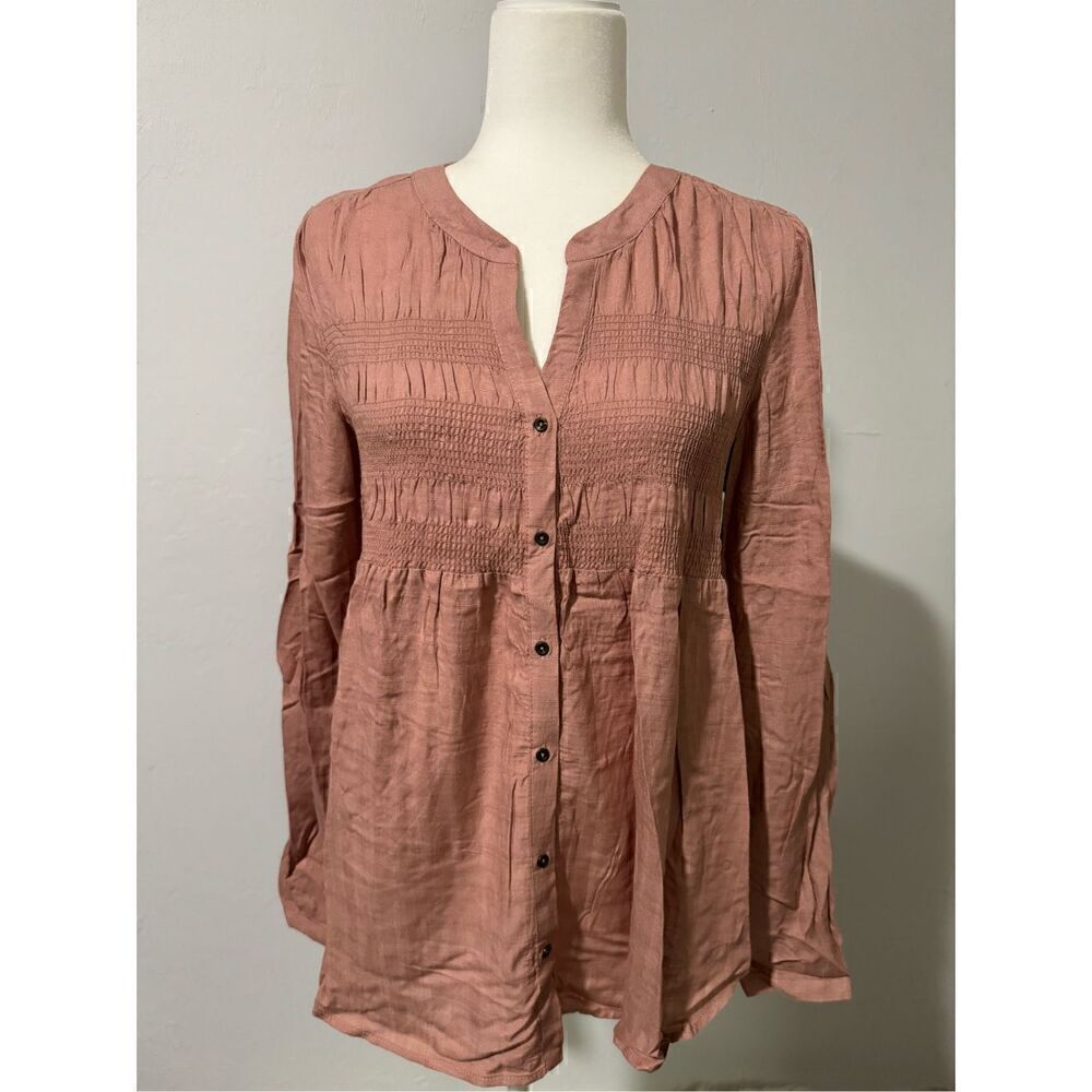 Knox Rose boho dust pink  rose long sleeve M top